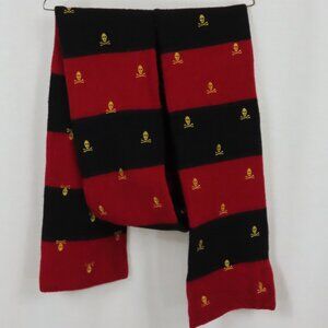 Ralph Lauren Polo Lambswool Skull & Crossbones Red and Black Scarf